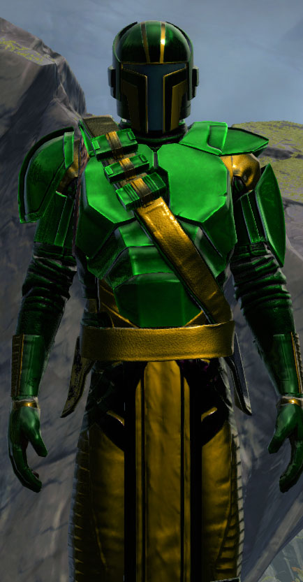 SWTOR Pearlescent Green and Metallic Gold Dye Module