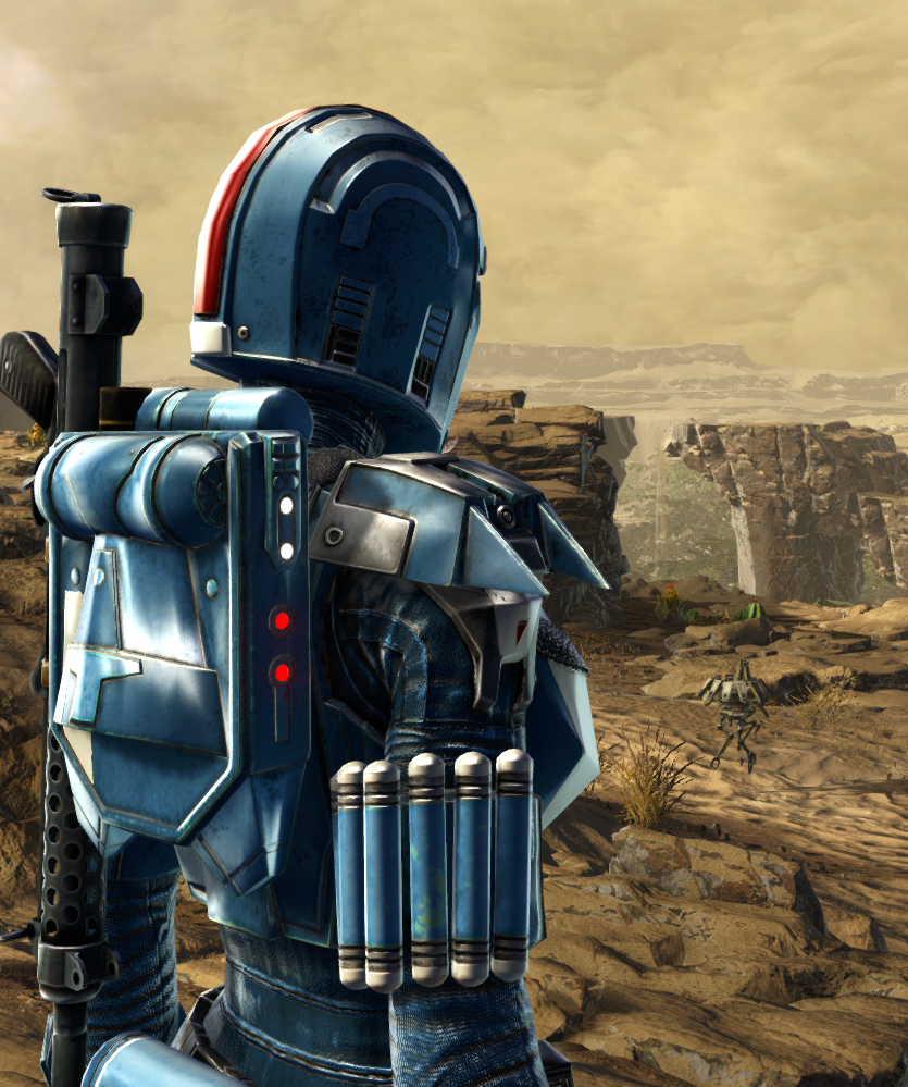 Reforged Mandalorian Hunter Armor Set detailed back view from Star Wars: The Old Republic.