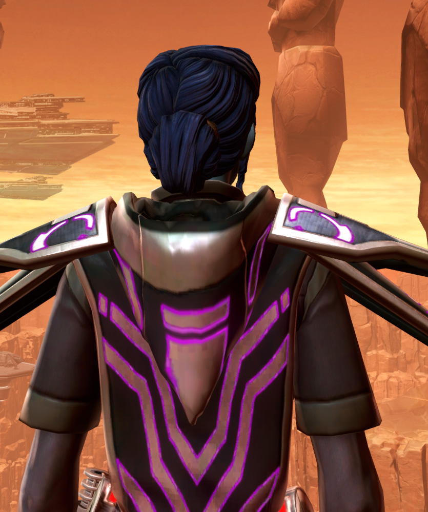 Anointed Zeyd-Cloth Armor Set detailed back view from Star Wars: The Old Republic.