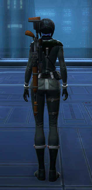 Clandestine Officer Armor Set player-view from Star Wars: The Old Republic.