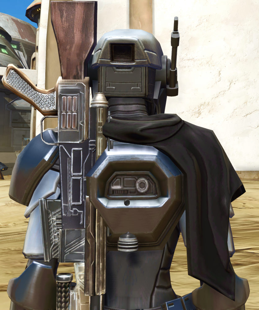Cyber Agent Cloaked Armor Set detailed back view from Star Wars: The Old Republic.