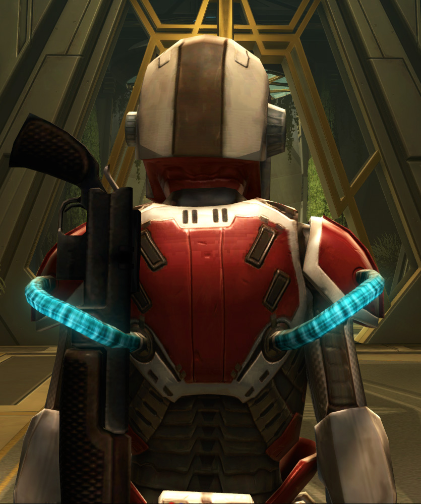 Eternal Conqueror Boltblaster Armor Set detailed back view from Star Wars: The Old Republic.