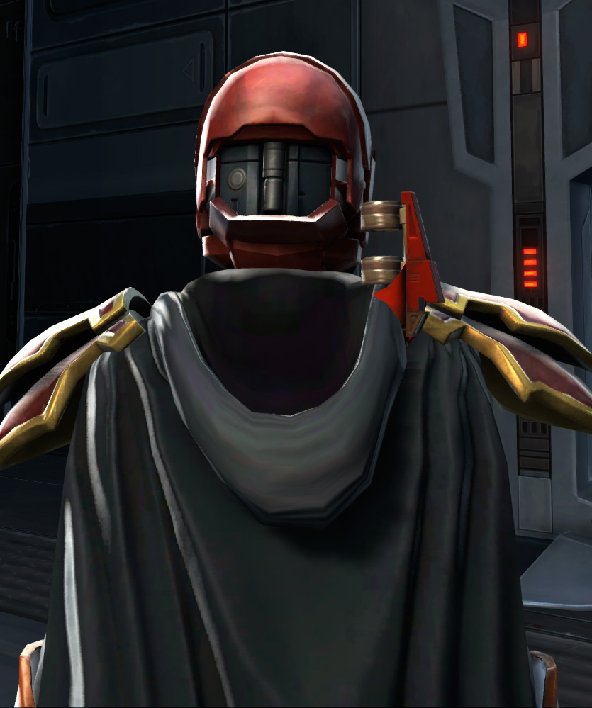 Exarch Mender MK-26 (Synthweaving) Armor Set detailed back view from Star Wars: The Old Republic.