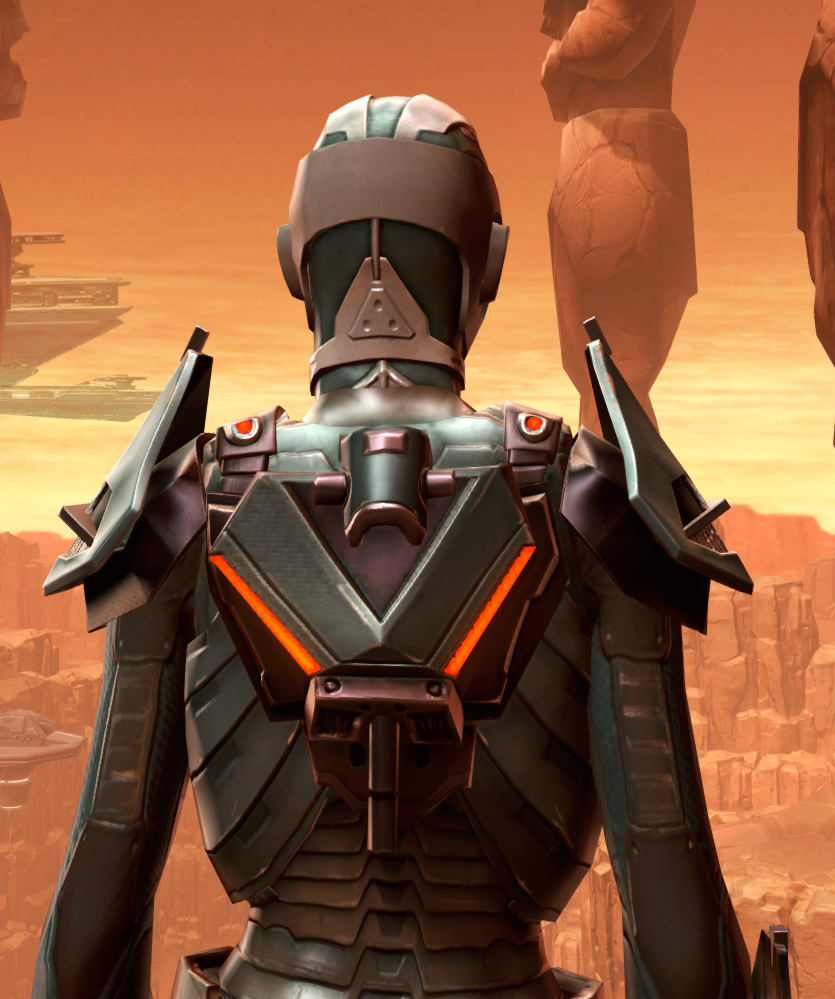 Fearsome Harbinger Armor Set detailed back view from Star Wars: The Old Republic.