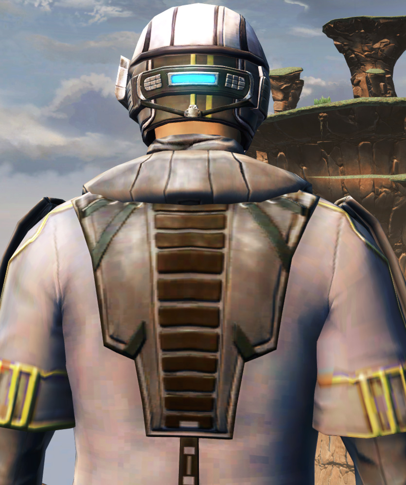 Fortified Lacqerous Armor Set detailed back view from Star Wars: The Old Republic.
