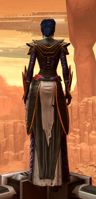Hallowed Gothic Armor Set player-view from Star Wars: The Old Republic.