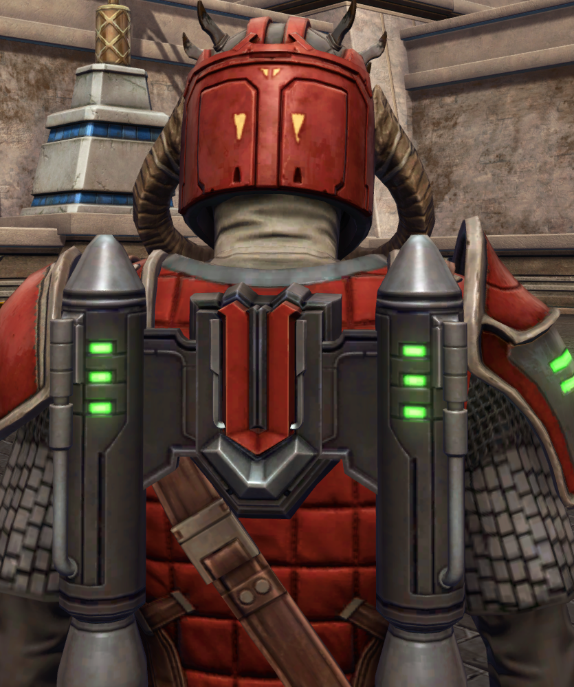 Mandalorian Stormbringer Armor Set detailed back view from Star Wars: The Old Republic.