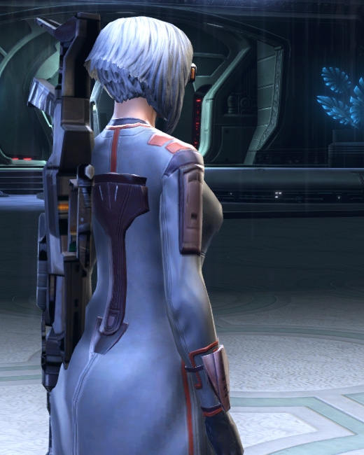 Nar Shaddaa Agent Armor Set Back from Star Wars: The Old Republic.