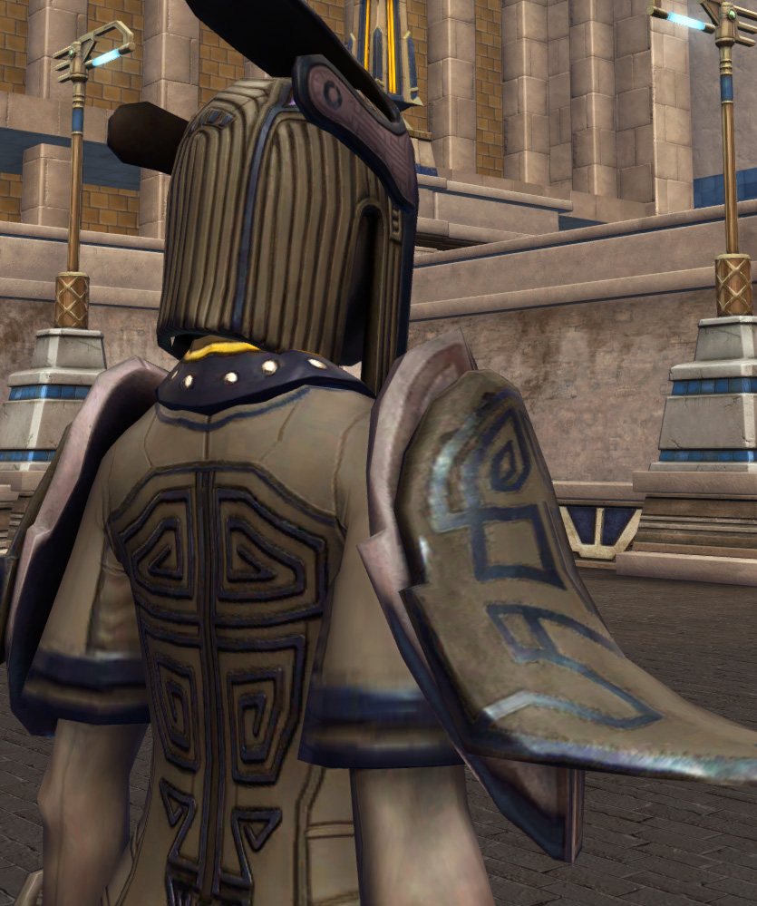 Rakata Duelist (Republic) Armor Set detailed back view from Star Wars: The Old Republic.