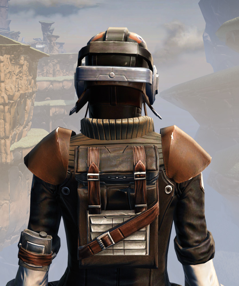 Remnant Resurrected Smuggler Armor Set detailed back view from Star Wars: The Old Republic.