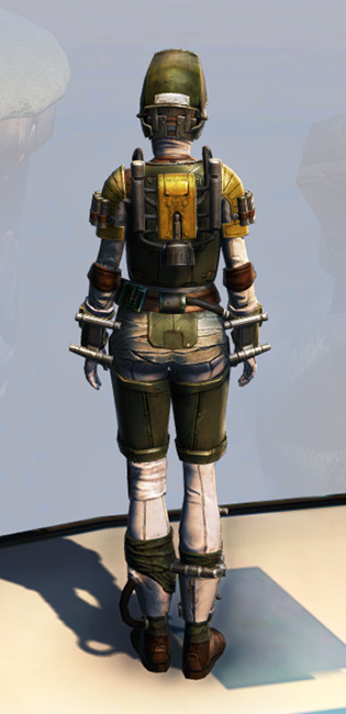 Remnant Underworld Bounty Hunter Armor Set player-view from Star Wars: The Old Republic.