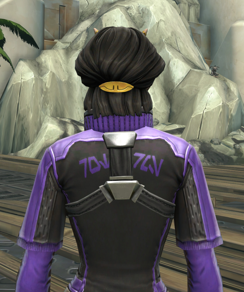 Rotworm Practice Jersey Armor Set detailed back view from Star Wars: The Old Republic.