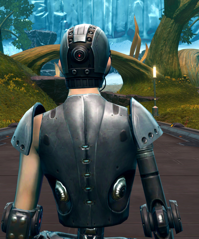 Series 510 Cybernetic Armor Set detailed back view from Star Wars: The Old Republic.