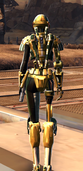 Series 79 Aureate Cybernetic Armor Set player-view from Star Wars: The Old Republic.