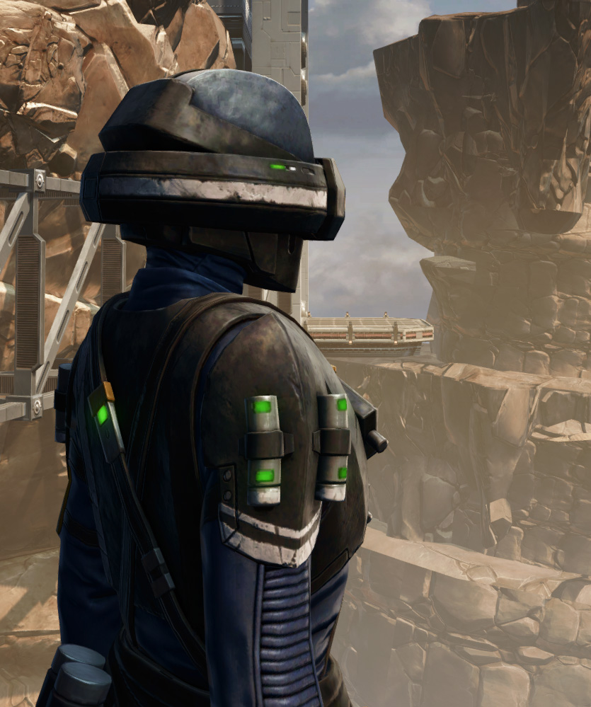 Shadow Enforcer Armor Set detailed back view from Star Wars: The Old Republic.