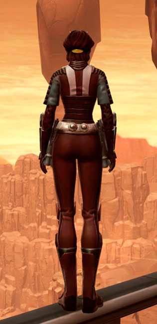Shadowsilk Aegis Armor Set player-view from Star Wars: The Old Republic.