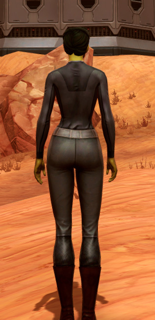 Synthleather Jacket (Imperial) Armor Set player-view from Star Wars: The Old Republic.