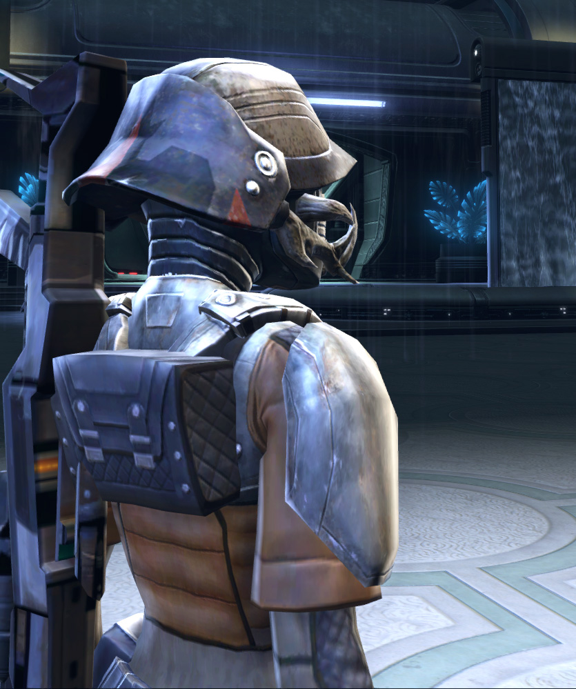 Tarisian Bounty Hunter Armor Set detailed back view from Star Wars: The Old Republic.