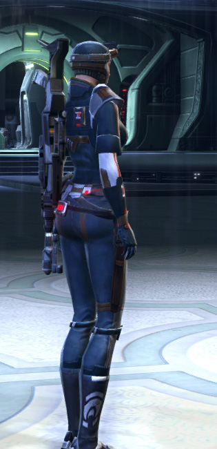Tarisian Smuggler Armor Set player-view from Star Wars: The Old Republic.