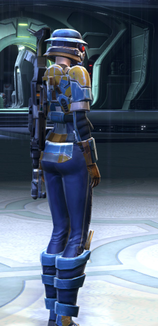 Tatooinian Bounty Hunter Armor Set player-view from Star Wars: The Old Republic.