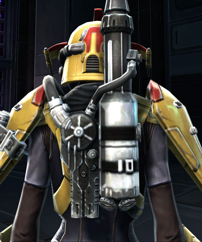 War Hero Combat Tech (Rated) Armor Set detailed back view from Star Wars: The Old Republic.