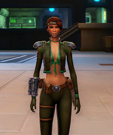 Mira is a sassy, practical bounty hunter from Nar Shaddaa who may join your...