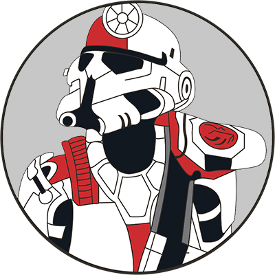Swtorista Logo of an armored character in a helmet