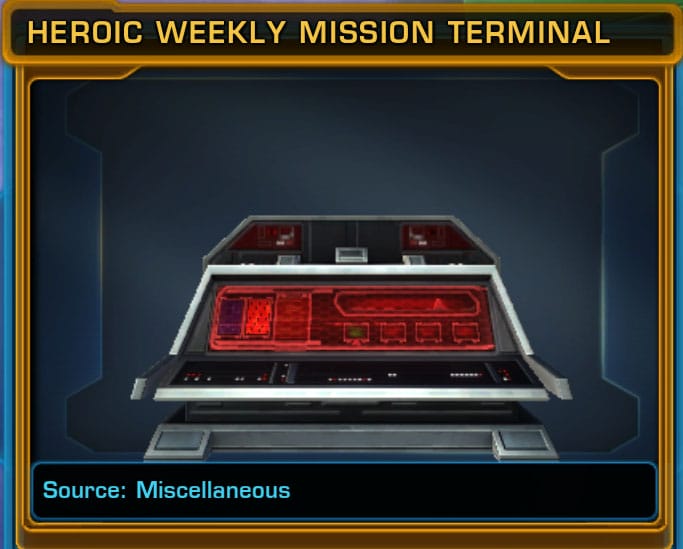 Heroic Weekly Mission Terminal