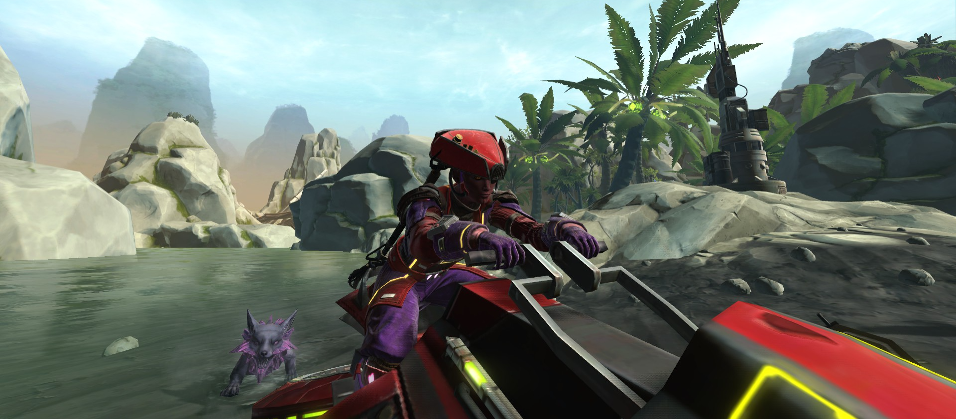 Beach outside of the Rishi Blasterpath Cantina. Mount: Lergo Agitator