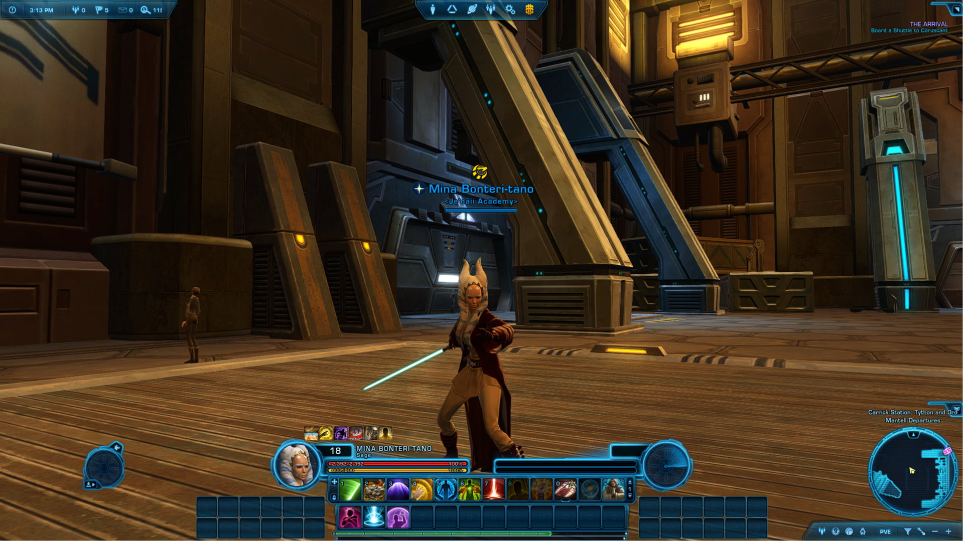 Full screenshot of Mina Bonteri-tano on Carrick Station.