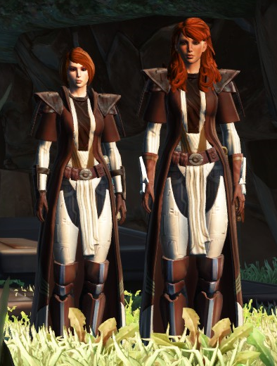 Orakhal and Kira on Taris, wearing almost identical armor