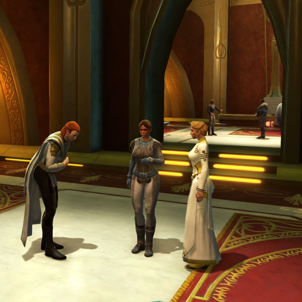 Greeting other guests